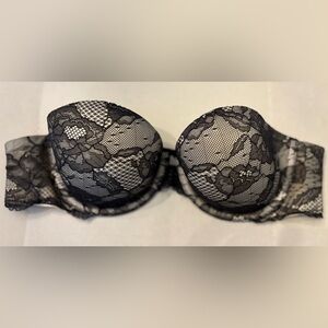 Victoria’s Secret Bra,  Black Lace , Strapless, size 36B